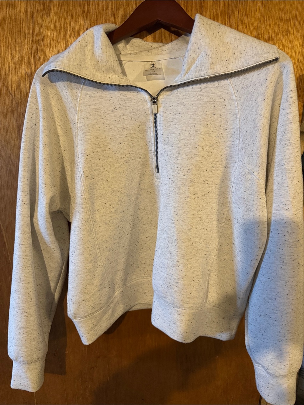 Danskin Women's Half-Zip Sweatshirt Pullover - Light Speckled Gray